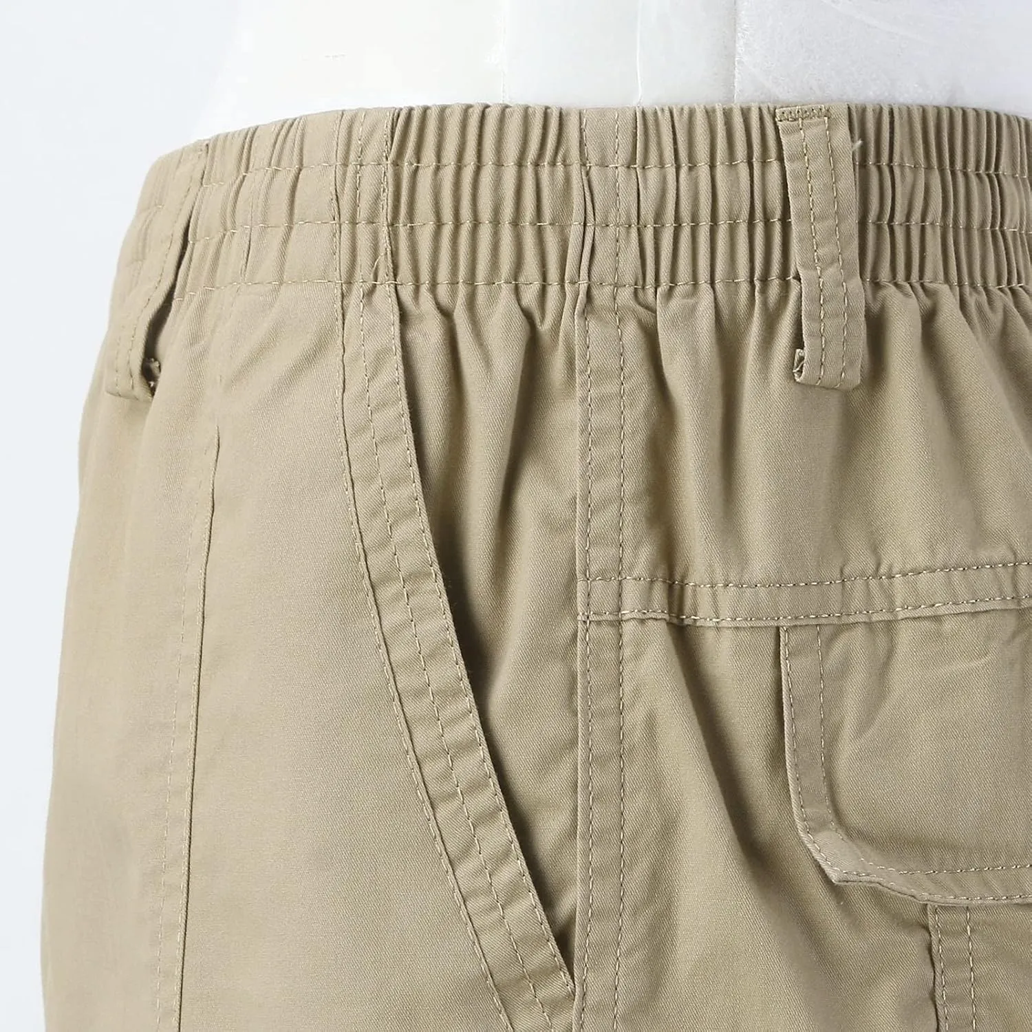 Mens Lightweight Cargo Pants Elastic Waist Straight Leg Slim Fit Chino Trousers for Men Trendy Solid Work Khaki Pant