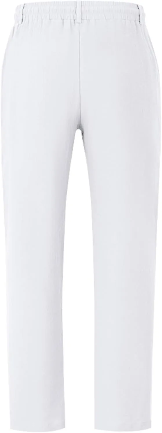 Mens Linen Pants Fashion Simple Drawstring Waist Pants Wide Leg Yoga Trouser Outdoor Breathable Comfy Travel Trousers