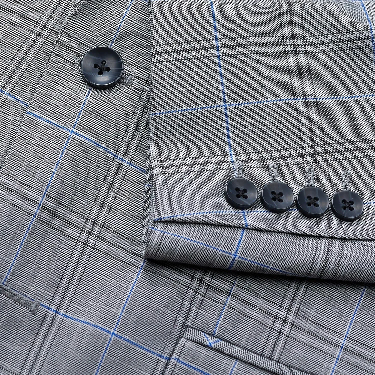 Men's Slim Fit Plaid Windowpane Sport Coat Blazer