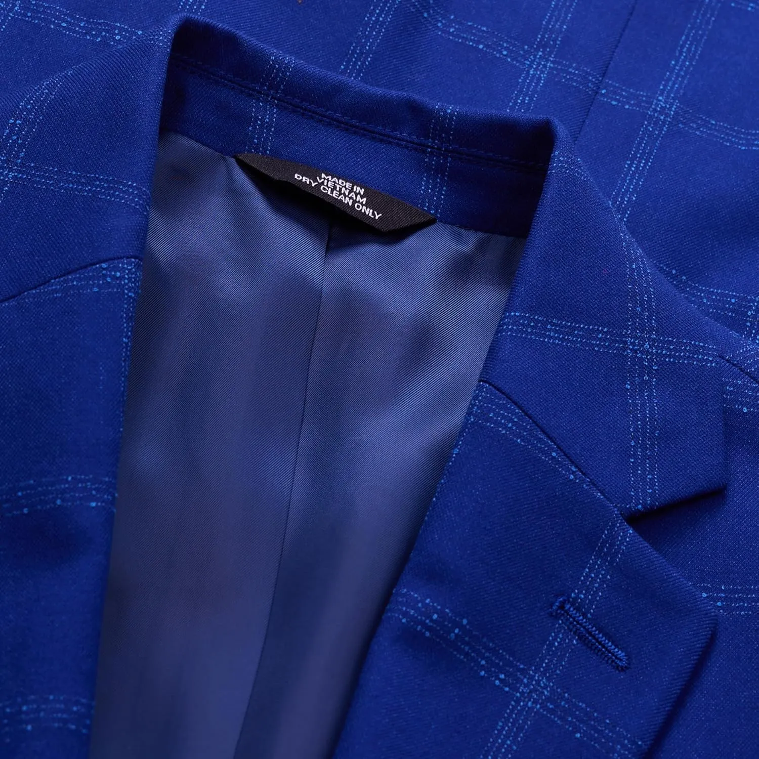 Men's Slim Fit Plaid Windowpane Sport Coat Blazer