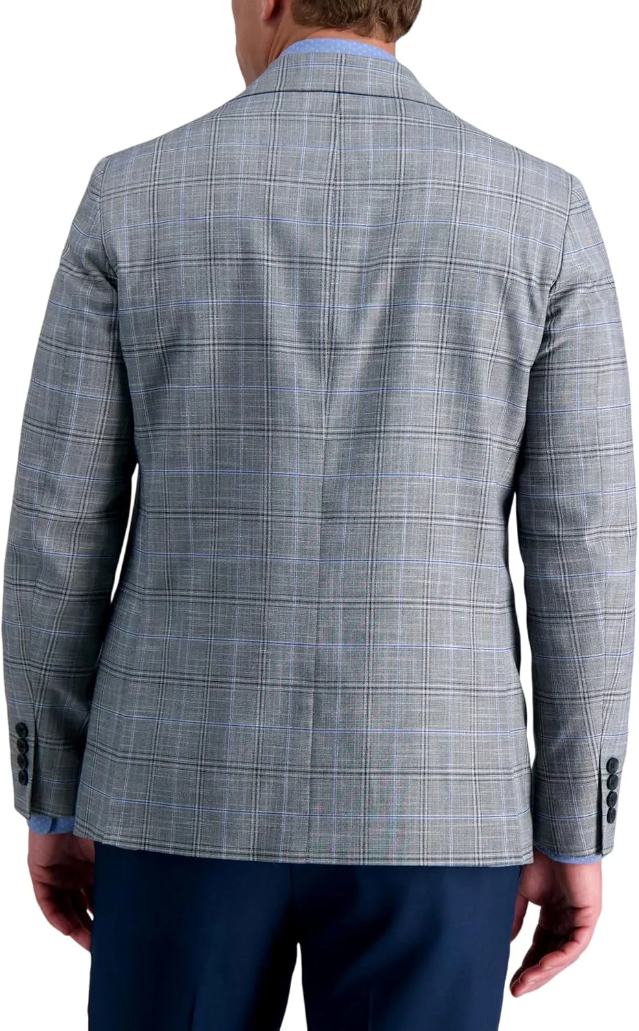 Men's Slim Fit Plaid Windowpane Sport Coat Blazer