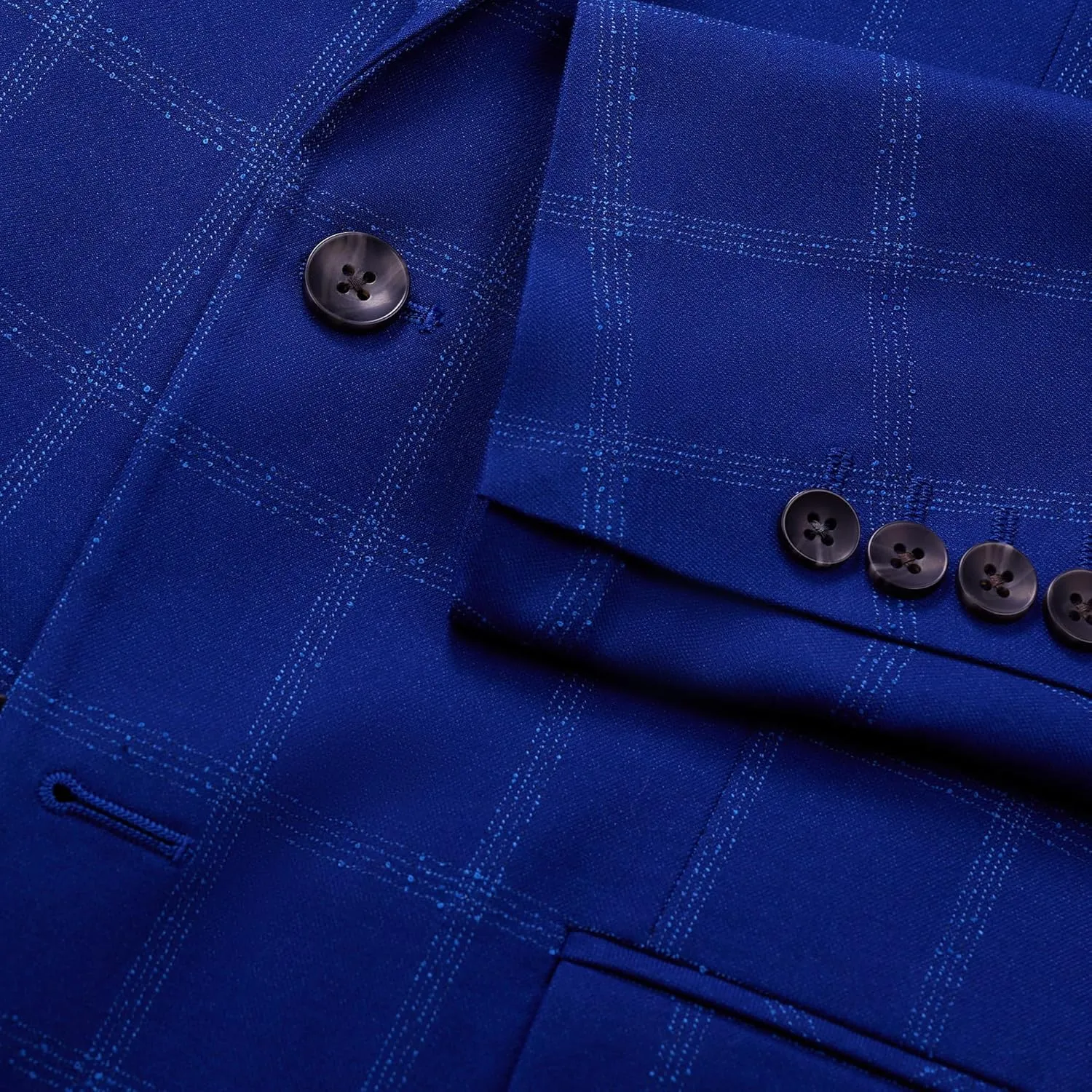 Men's Slim Fit Plaid Windowpane Sport Coat Blazer