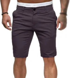 Men's Slim-Fit Short Classic Elastic Lightweight Short Casual Chino Stretch Shorts with Pockets