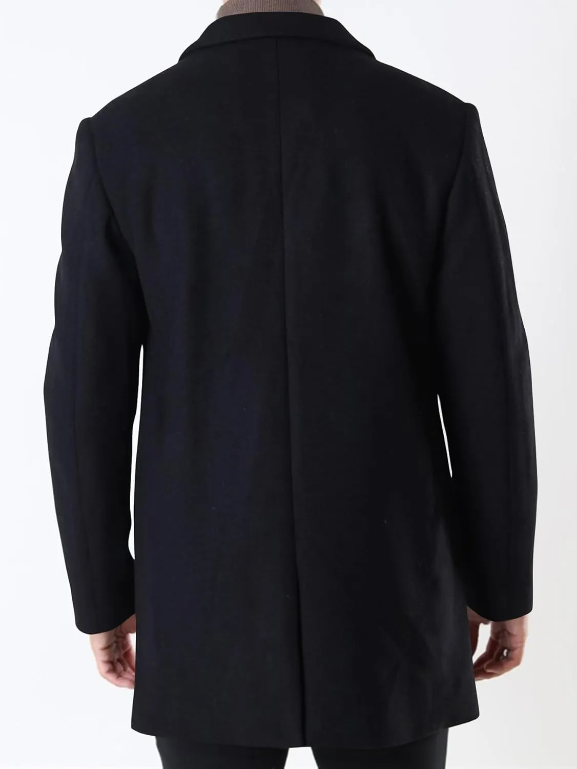 Men's Slim Fit Trench Coat Slim Fit Notched Collar Long Jacket Overcoat Single Breasted Pea Coat wih Pockets