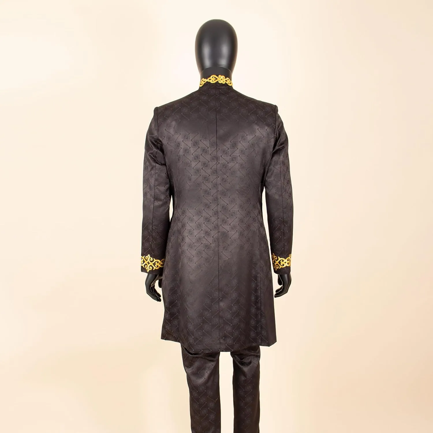 Men`s Suit Slim Fit Embroidery Single Breated Blazer and Pants Set African Clothes Formal Outfits