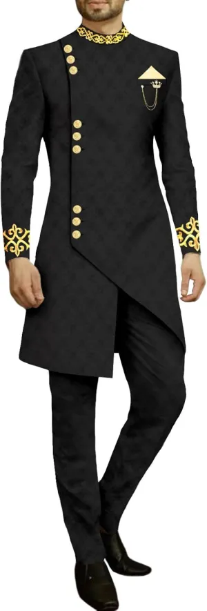 Men`s Suit Slim Fit Embroidery Single Breated Blazer and Pants Set African Clothes Formal Outfits