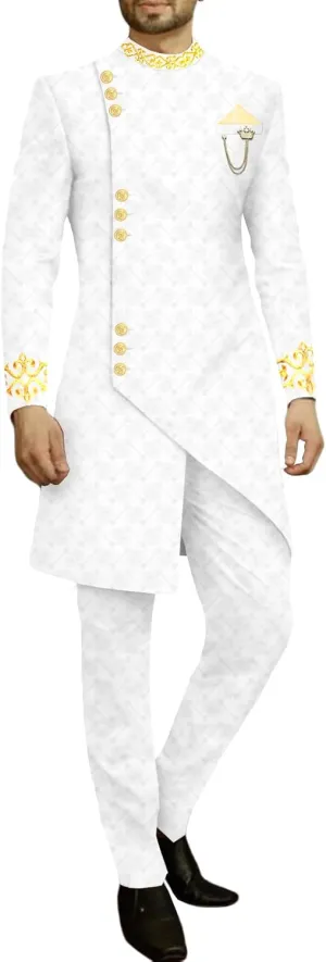 Men`s Suit Slim Fit Embroidery Single Breated Blazer and Pants Set African Clothes Formal Outfits