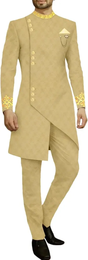 Men`s Suit Slim Fit Embroidery Single Breated Blazer and Pants Set African Clothes Formal Outfits