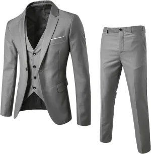 Mens Suits Slim 3 Suit Business Wedding Party Jacket Vest & Pants Men'S Dress Pants Mens Blazers and Sport Coats