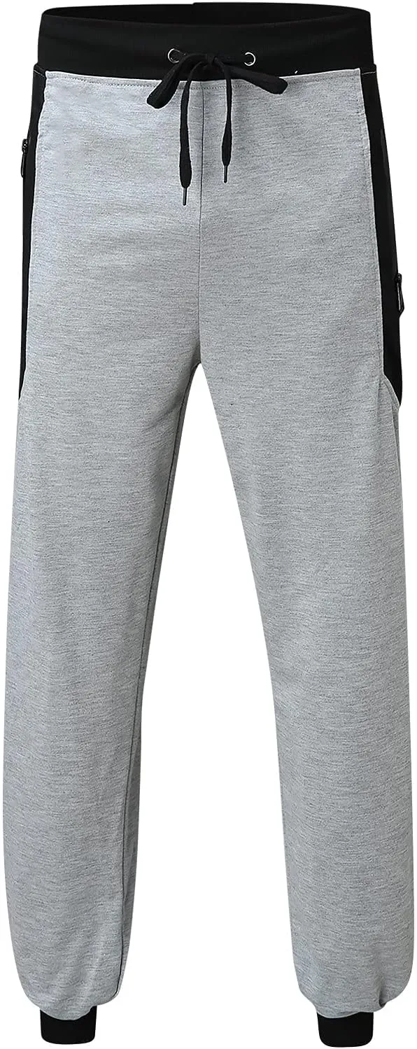 Mens Workout Cargo Sweatpants Casual Multi-Pockets Jogger Pants Streetwear Hiking Pants with Drawstring Men's Casual