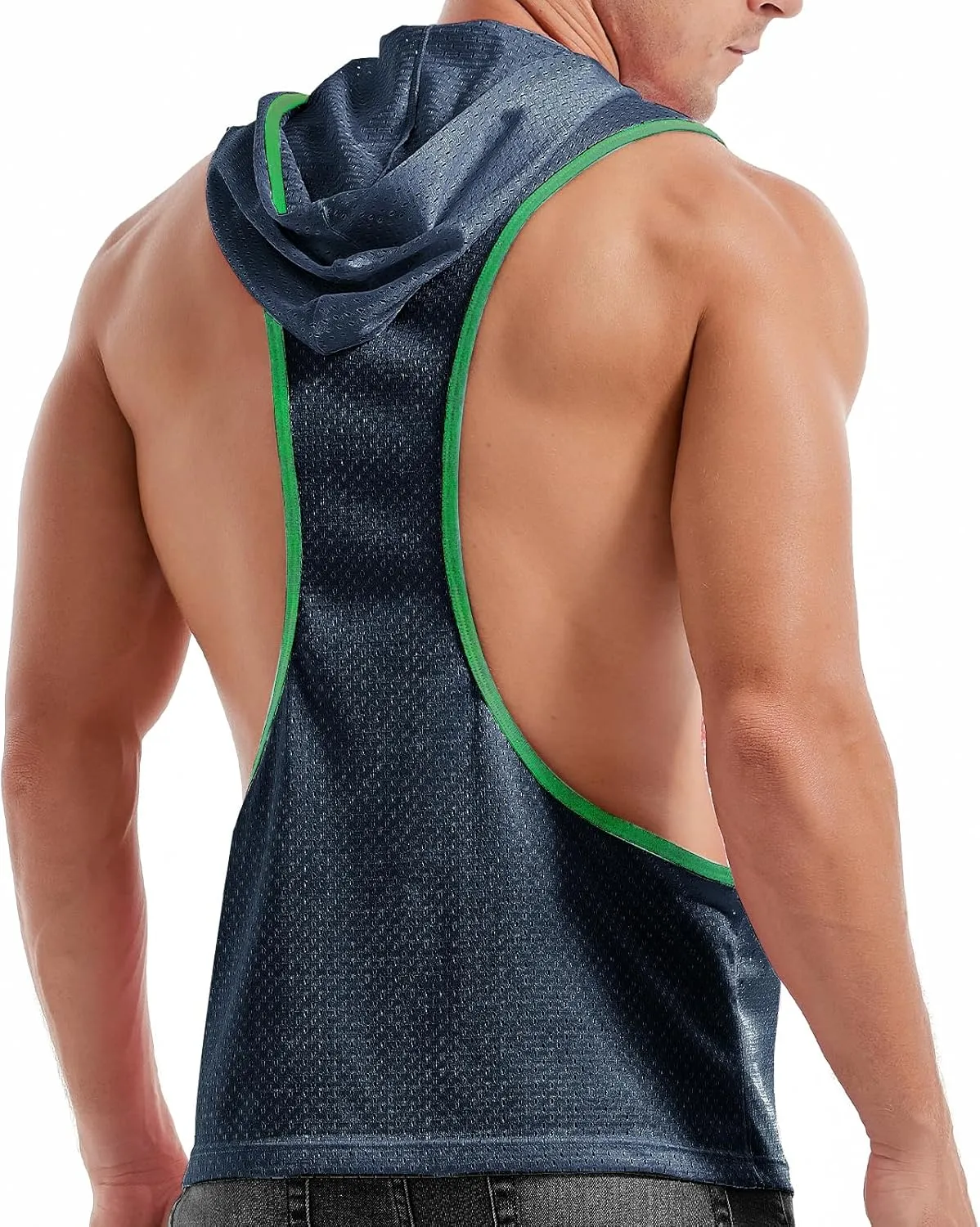 Men's Workout Hooded Tank Tops Bodybuilding Muscle Cut Off T Shirt Sleeveless Gym Hoodies