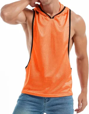 Men's Workout Hooded Tank Tops Bodybuilding Muscle Cut Off T Shirt Sleeveless Gym Hoodies