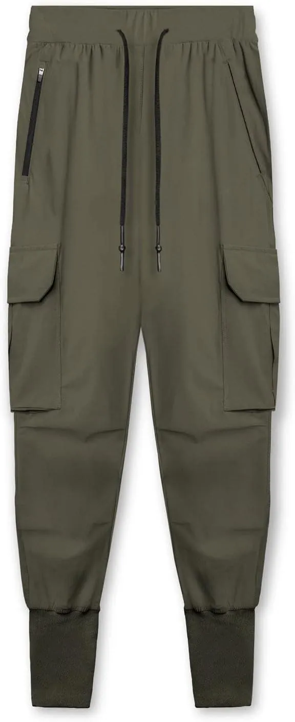 Muscularfit Men's Pants Slim Fit Drawstring Solid Multi Pockets Cargo Pants for Men Fashion Outdoor Casual Jogger Sweatpants