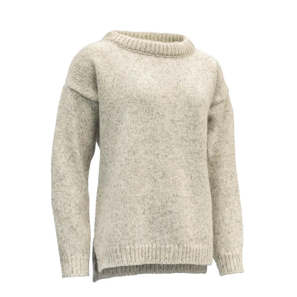 NANSEN WOMANS SPLIT SEAM SWEATERS GREY MELANGE