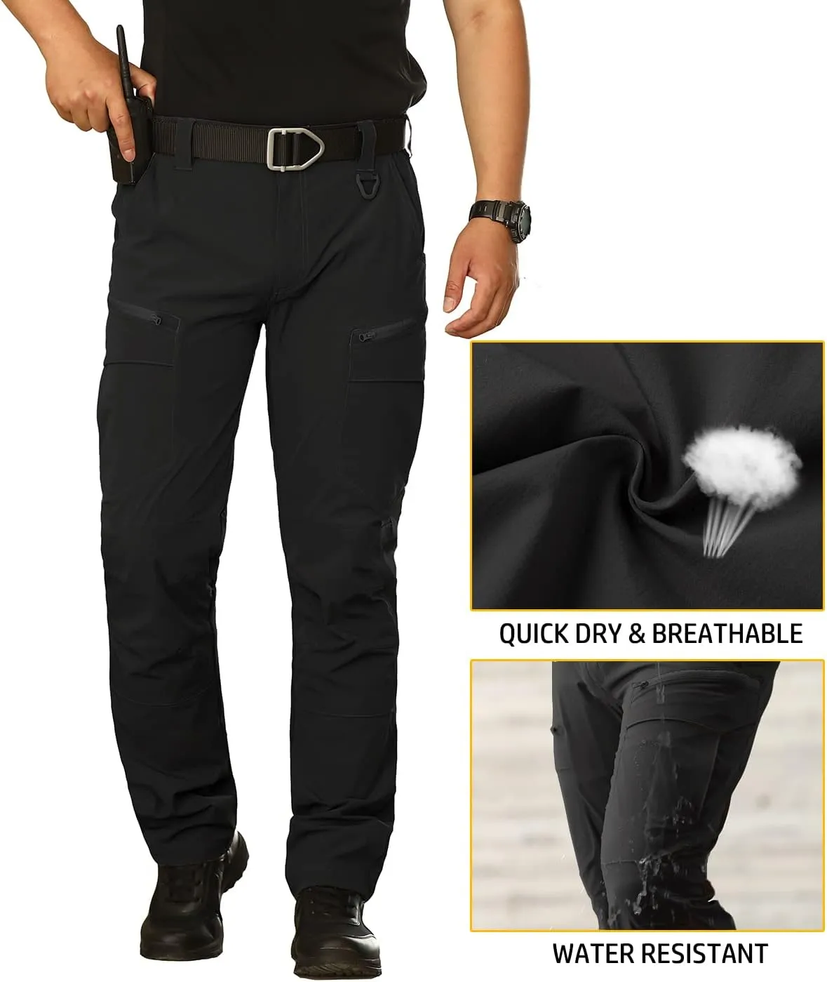 NAVEKULL Men's Lightweight Tactical Hiking Pants Quick Dry Stretch Multi-Pockets Outdoor Work Cargo Pants