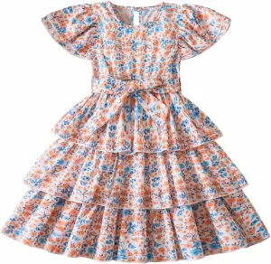 Nileafes Little Girl Summer Tulle Dress Casual Princess Girls Holiday Birthday Sundress
