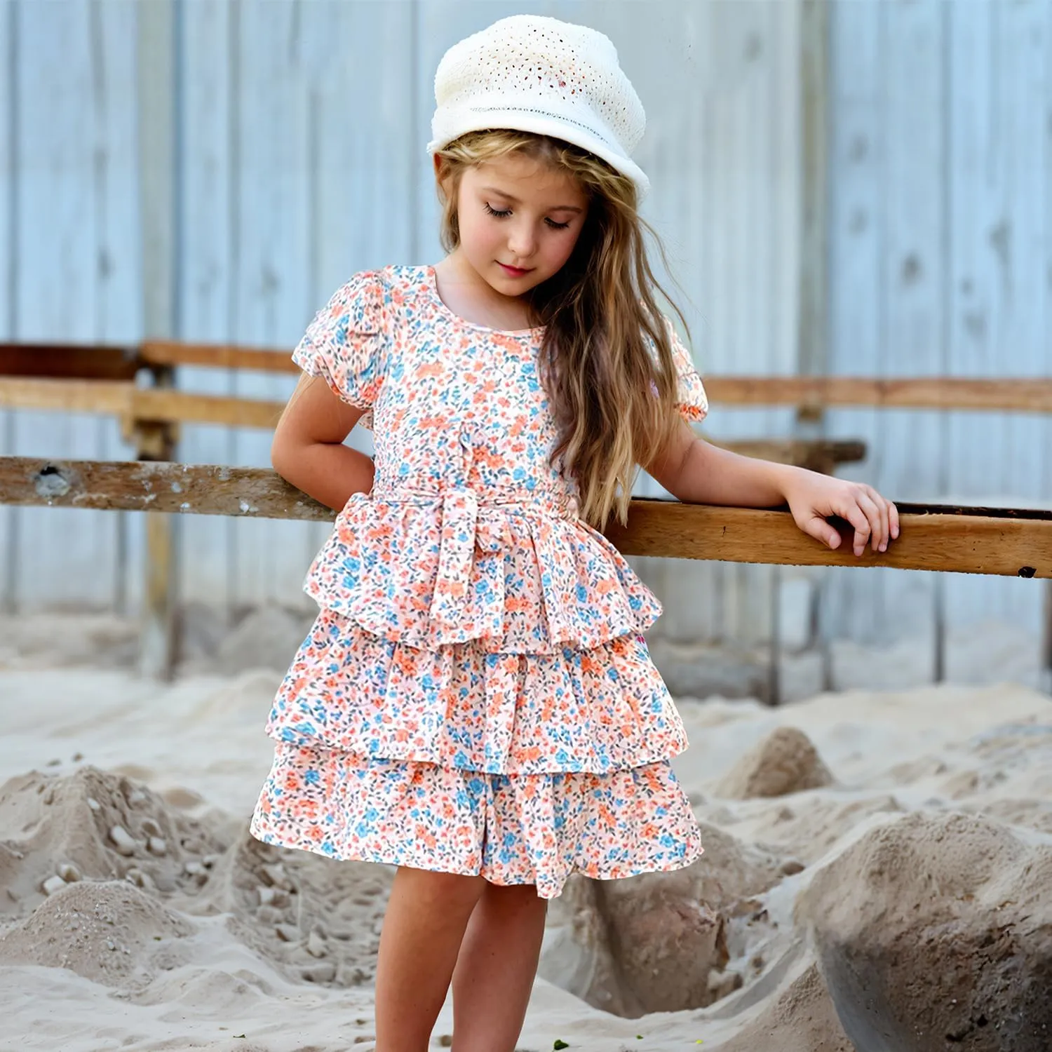 Nileafes Little Girl Summer Tulle Dress Casual Princess Girls Holiday Birthday Sundress