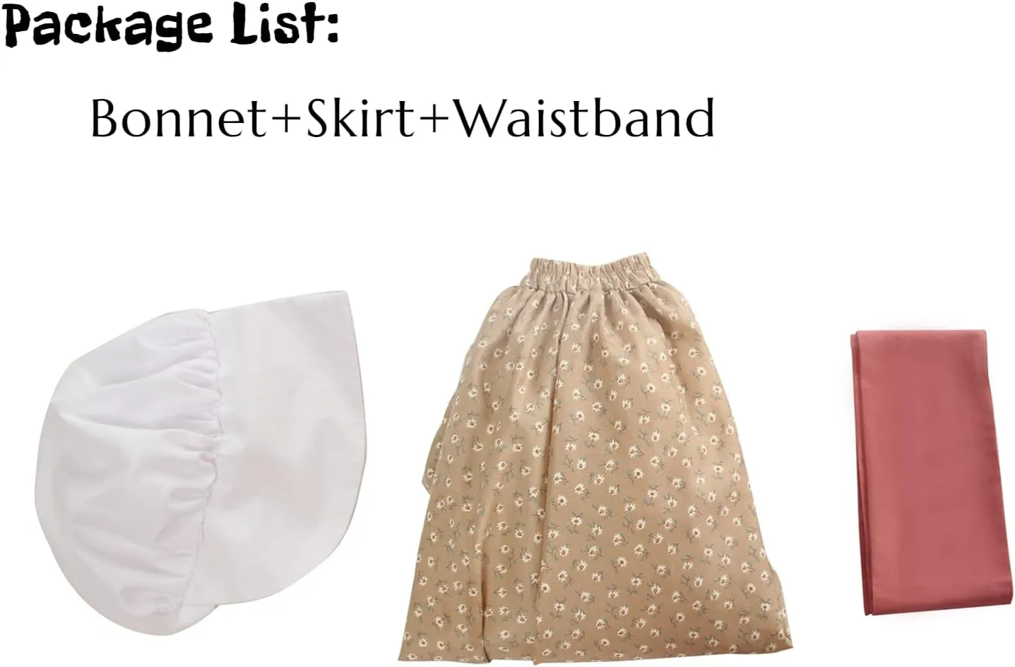 NSPSTT Women Pioneer Colonial Skirt Girls Peasant Prairie Skirt Civil War Trek Floral Costume