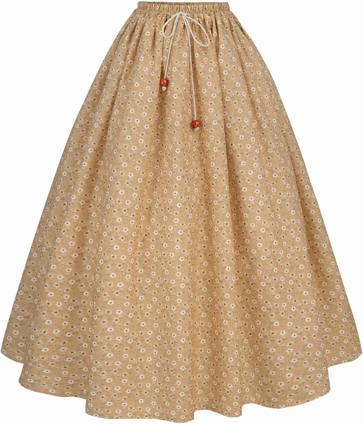 NSPSTT Women Pioneer Colonial Skirt Girls Peasant Prairie Skirt Civil War Trek Floral Costume