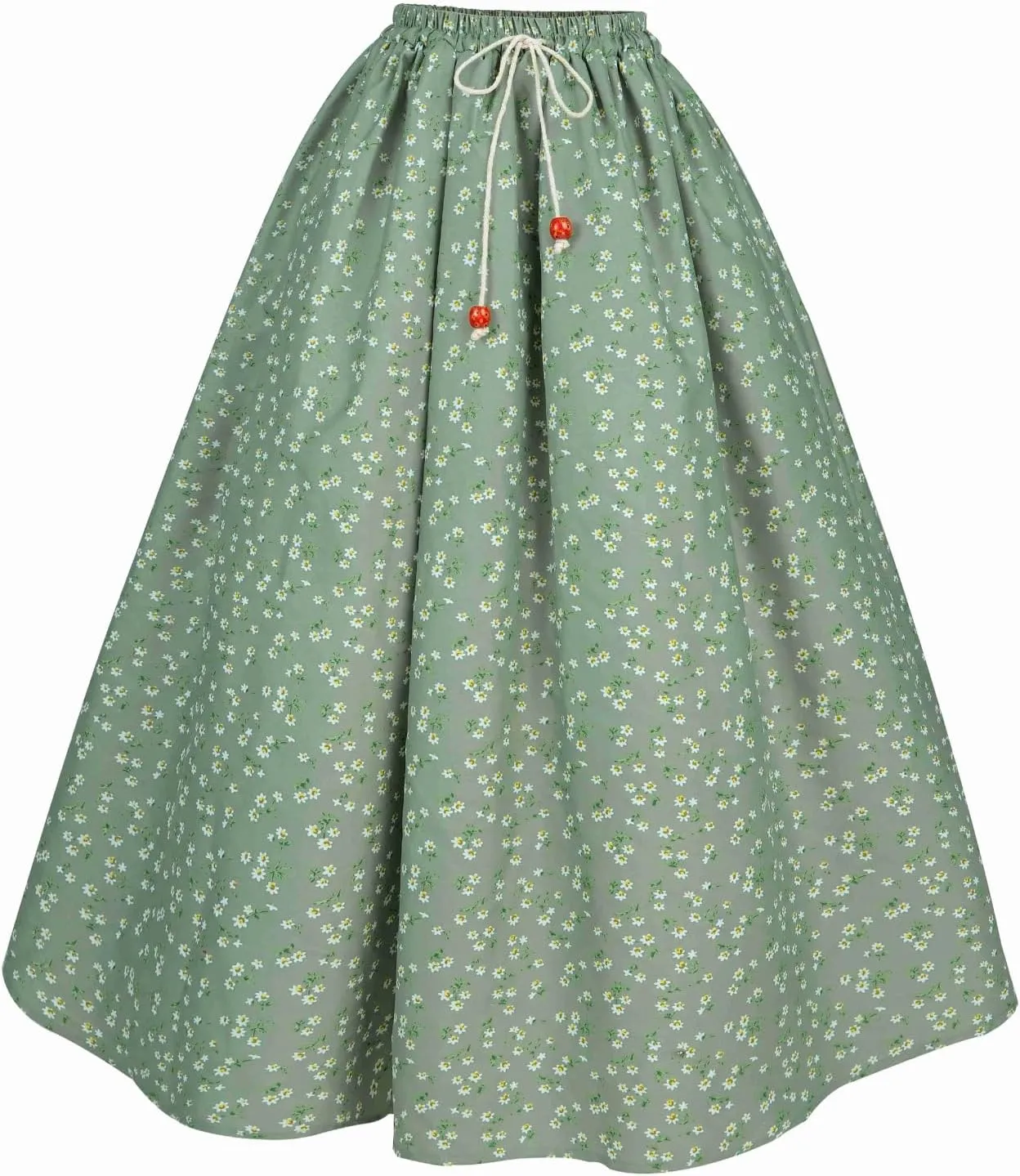 NSPSTT Women Pioneer Colonial Skirt Girls Peasant Prairie Skirt Civil War Trek Floral Costume