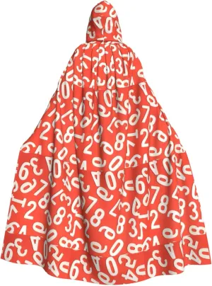 Numbers Arts print Adult Hooded Cloak, Adult Cloak, Halloween Fancy Cape