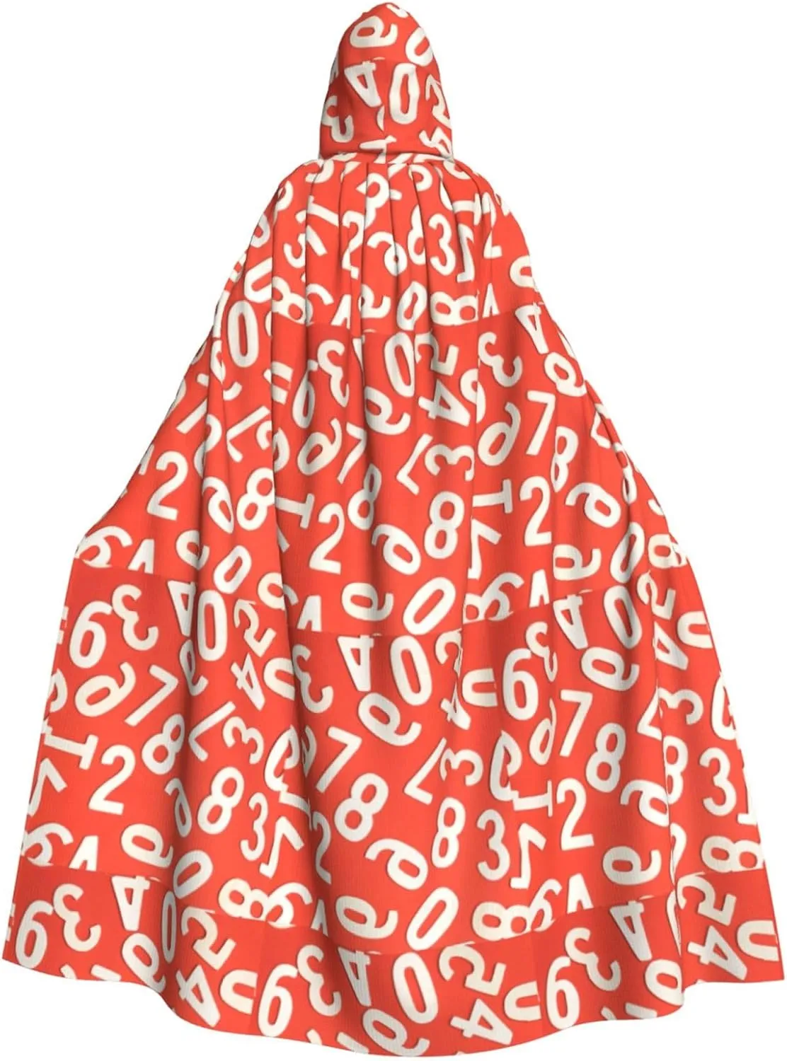 Numbers Arts print Adult Hooded Cloak, Adult Cloak, Halloween Fancy Cape