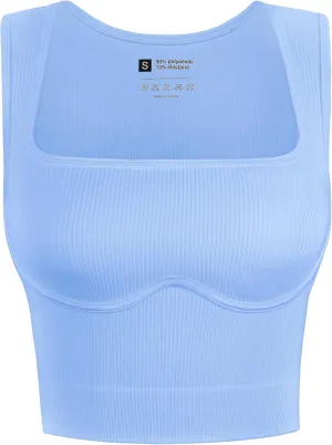 OLCHEE Womens Ribbed Crop Tank Tops Seamless Square Neck Trendy Going Out Basic Shirts 2024 Summer Slim Fit Sexy Y2K Top