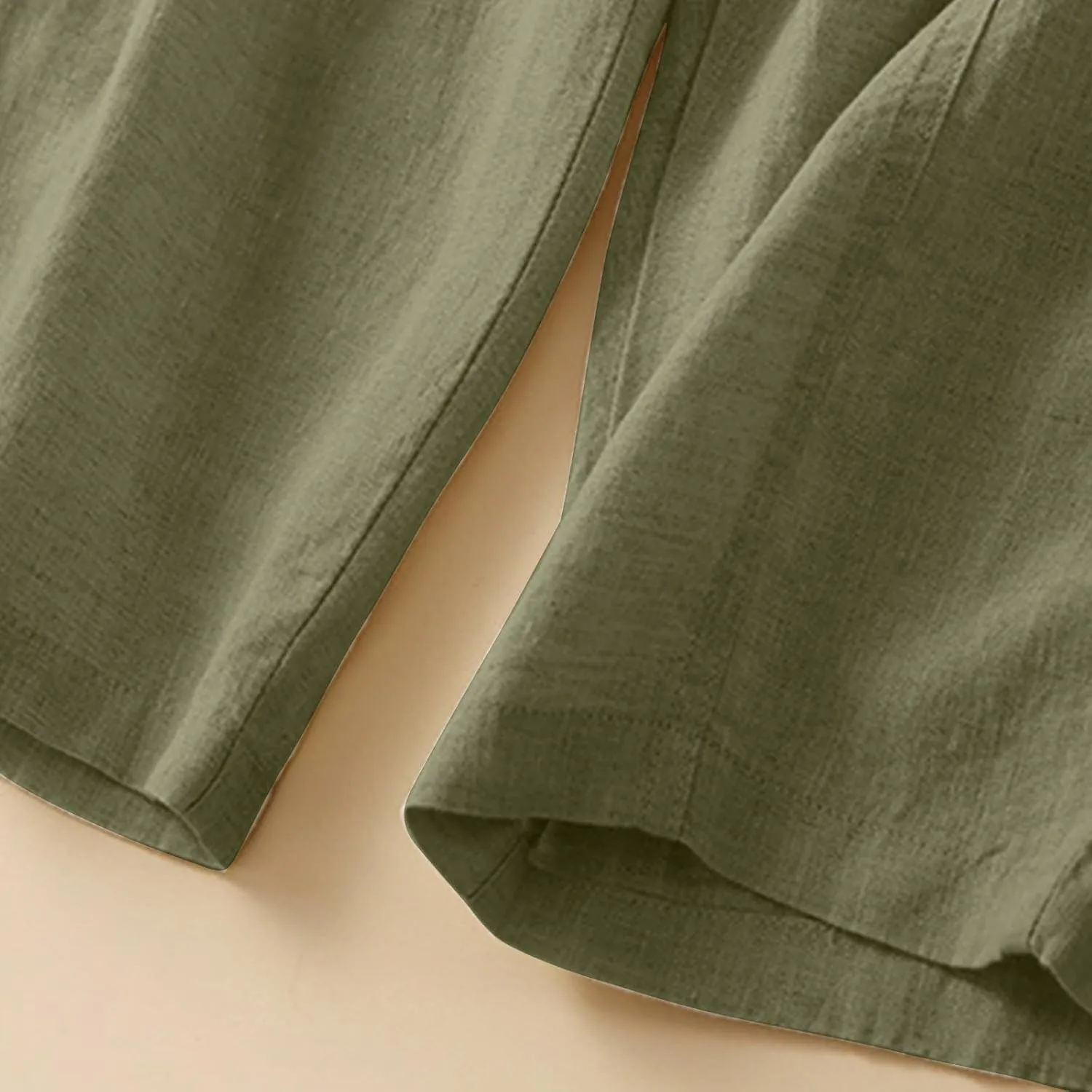 Oplxuo Wide Leg Palazzo Pants Women Summer Stretch High Waist Drawstring Solid Lounge Pants Casual Cotton Linen Trousers