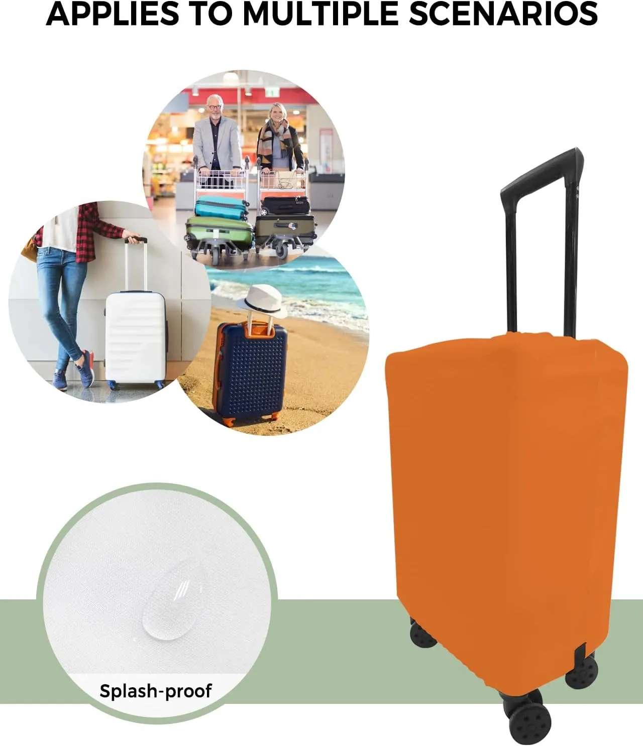 Orange Fall Harvest Travel Luggage Cover, Thanksgiving Anti-scratch Travel Suitcase Protector Covers, Washable Elastic Baggage Covers Fit 26-28 Inch Carry on Luggage