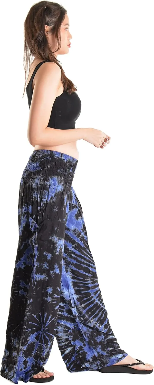 Orient Trail Women's Cold Dyed Wide Leg Palazzo Yoga Tie Dye Pants