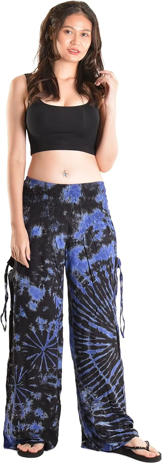 Orient Trail Women's Cold Dyed Wide Leg Palazzo Yoga Tie Dye Pants