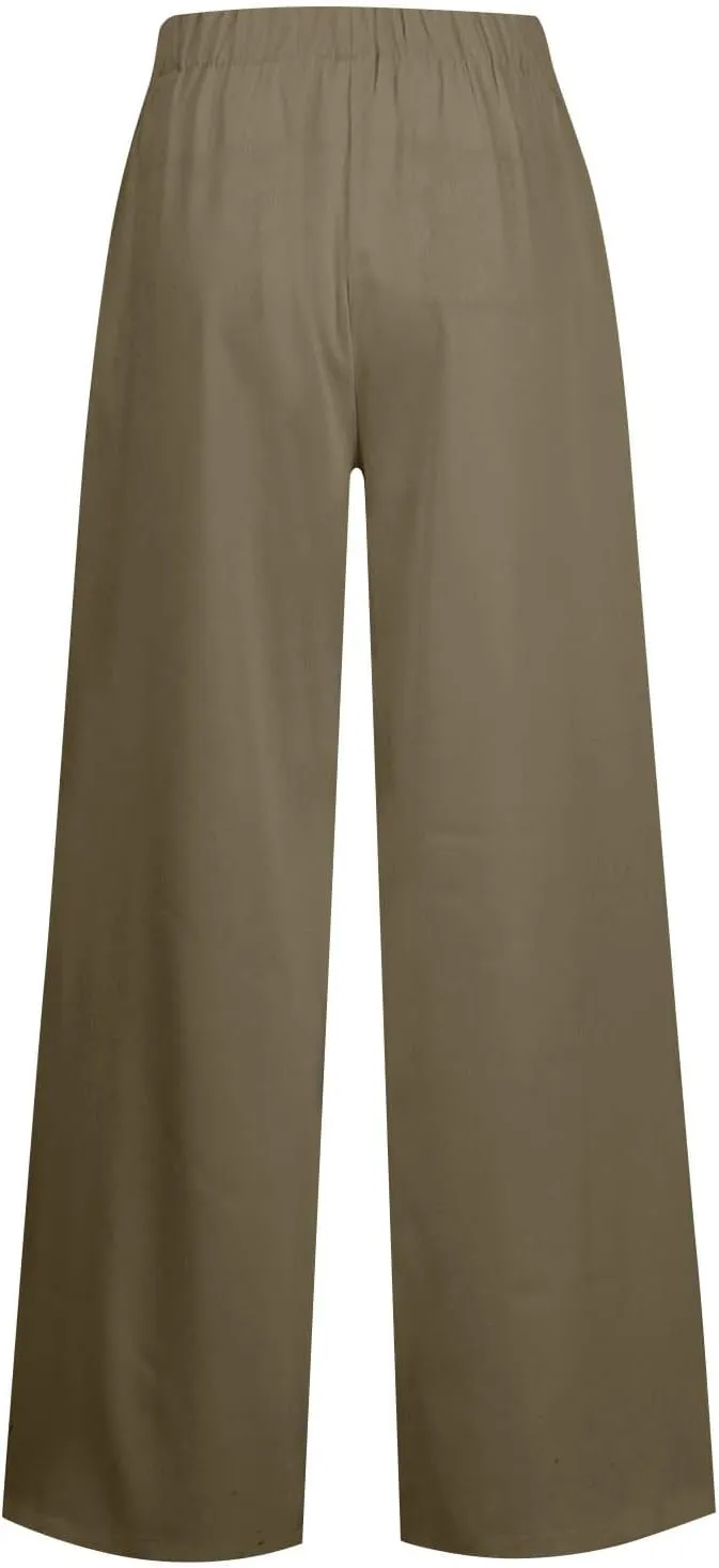 Oversized Wide Leg Pants Women,Work Business Casual High Waisted Dress Pants Drawstring Palazzo Pants Flowy Trousers