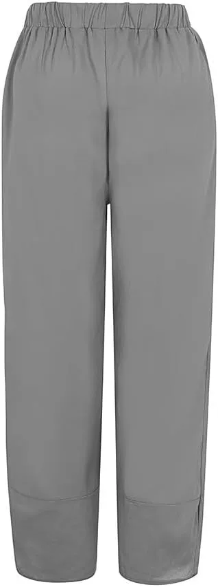 Pant Petite Loose Women Straight Summer Pants High Casual Waist Long Solid Cotton Pants Womens High