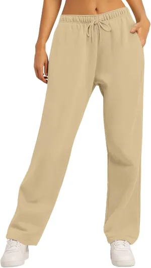 Pants for Women, Straight Leg Linen Pants High Waisted Cotton Wide Baggy