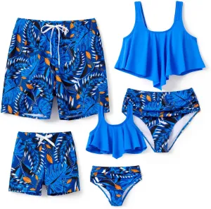 PATPAT Family Matching Swimsuits Two Piece Hawaiian Tropical Beach Bikini and Swim Trunks Set Mommy and Me Bathing Suits