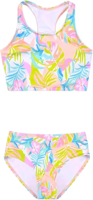 Perfashion Girls' Two-Piece Swimsuits Tankini Sets Swimwear Bathing Suit Beach Sport