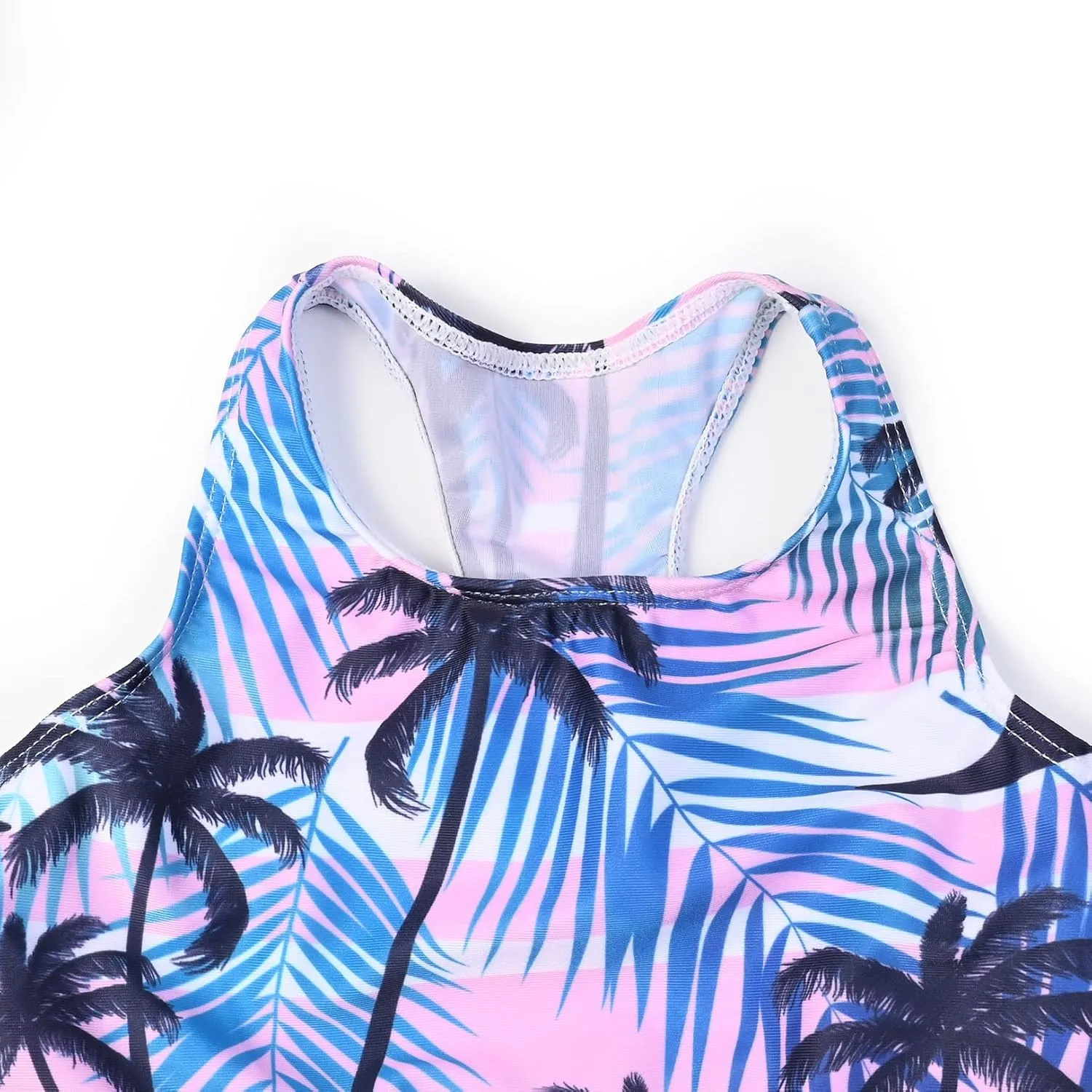 Perfashion Girls' Two-Piece Swimsuits Tankini Sets Swimwear Bathing Suit Beach Sport
