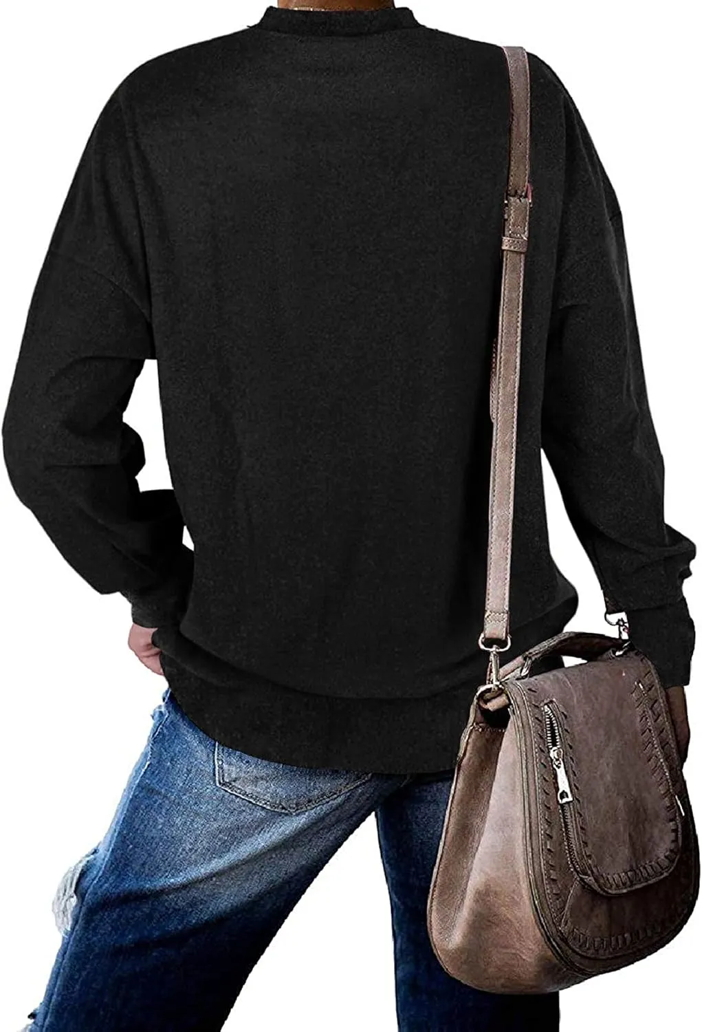 PLMOKEN Plus Size Sweatshirts for Women Casual Long Sleeve Round Neck Shirts Tunic Tops for Leggings M-4XL