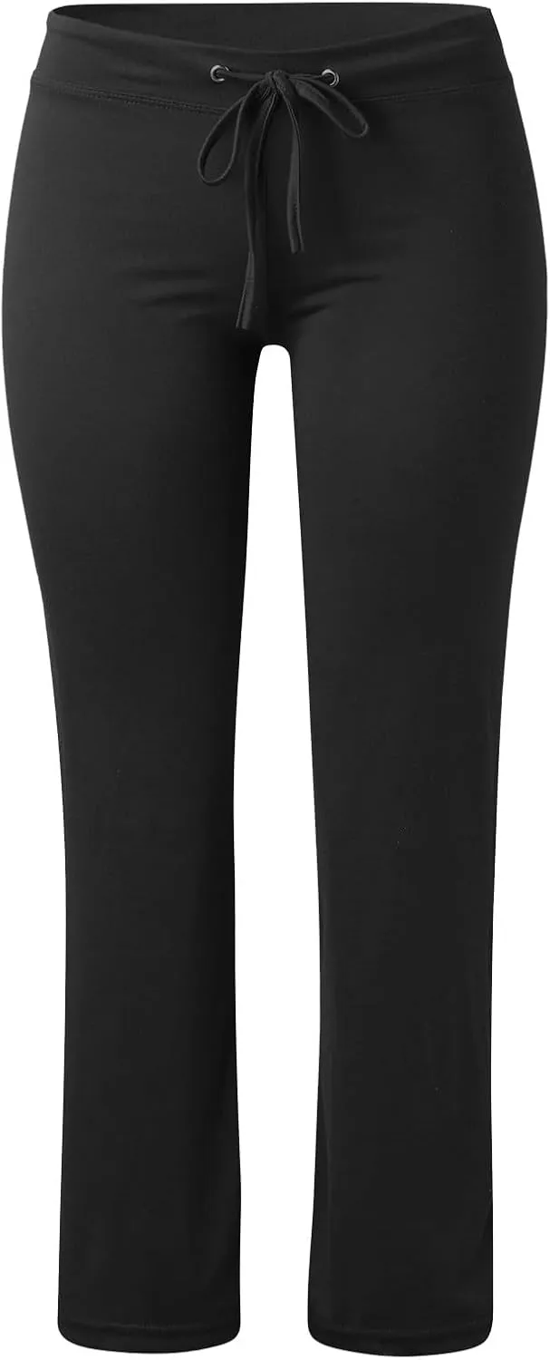 Plus Size Yoga Pants for Women 2024 Casual Drawstring Elastic High Waist Wide Leg Workout Pants Loose Comfy Trousers