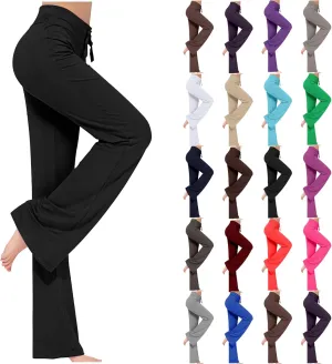 Plus Size Yoga Pants for Women 2024 Casual Drawstring Elastic High Waist Wide Leg Workout Pants Loose Comfy Trousers