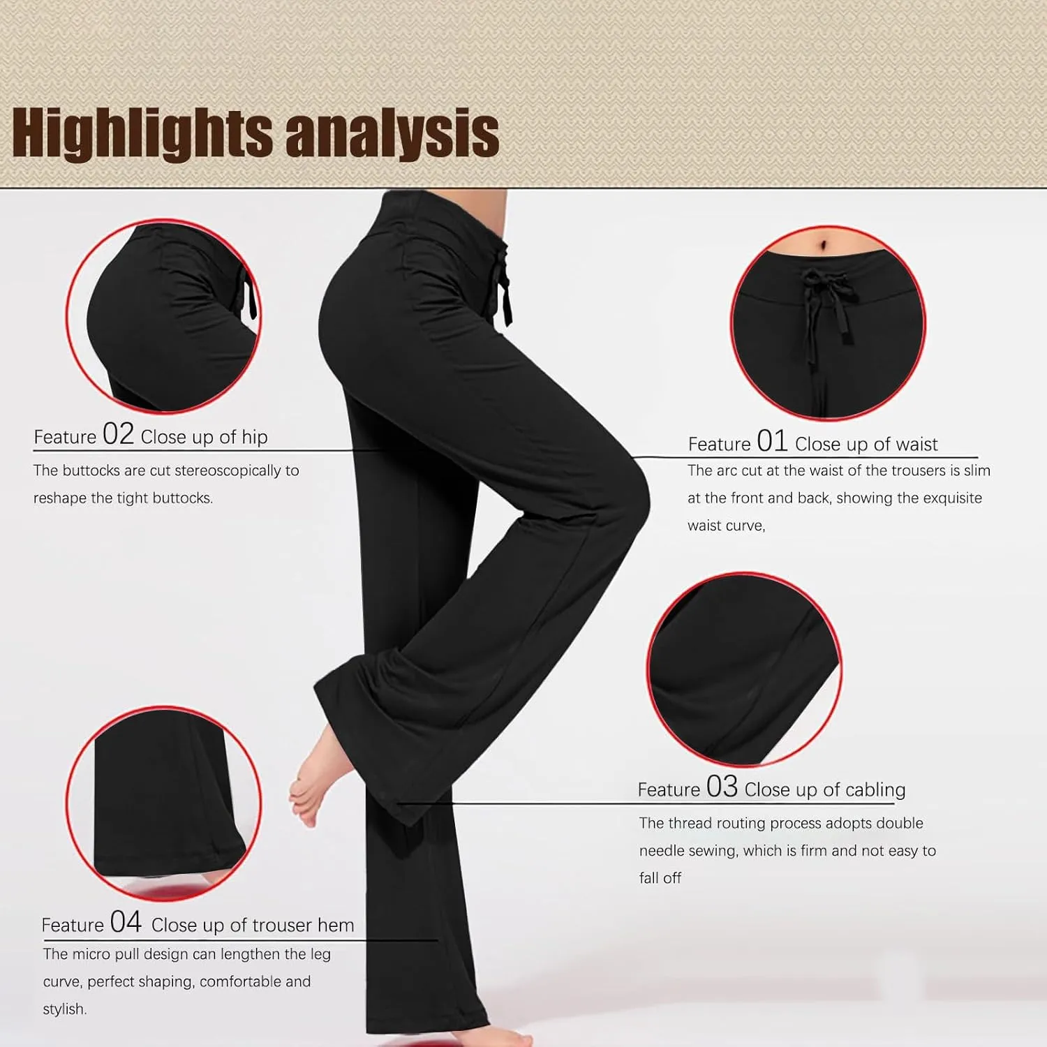 Plus Size Yoga Pants for Women 2024 Casual Drawstring Elastic High Waist Wide Leg Workout Pants Loose Comfy Trousers
