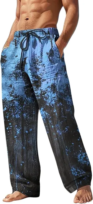 QWENTMTNTY Elastic Waist Pants Men Beach Outfits for Men Men's Slim Fit Cargo Pants Mens Straight Leg Pants Low Waist Pants