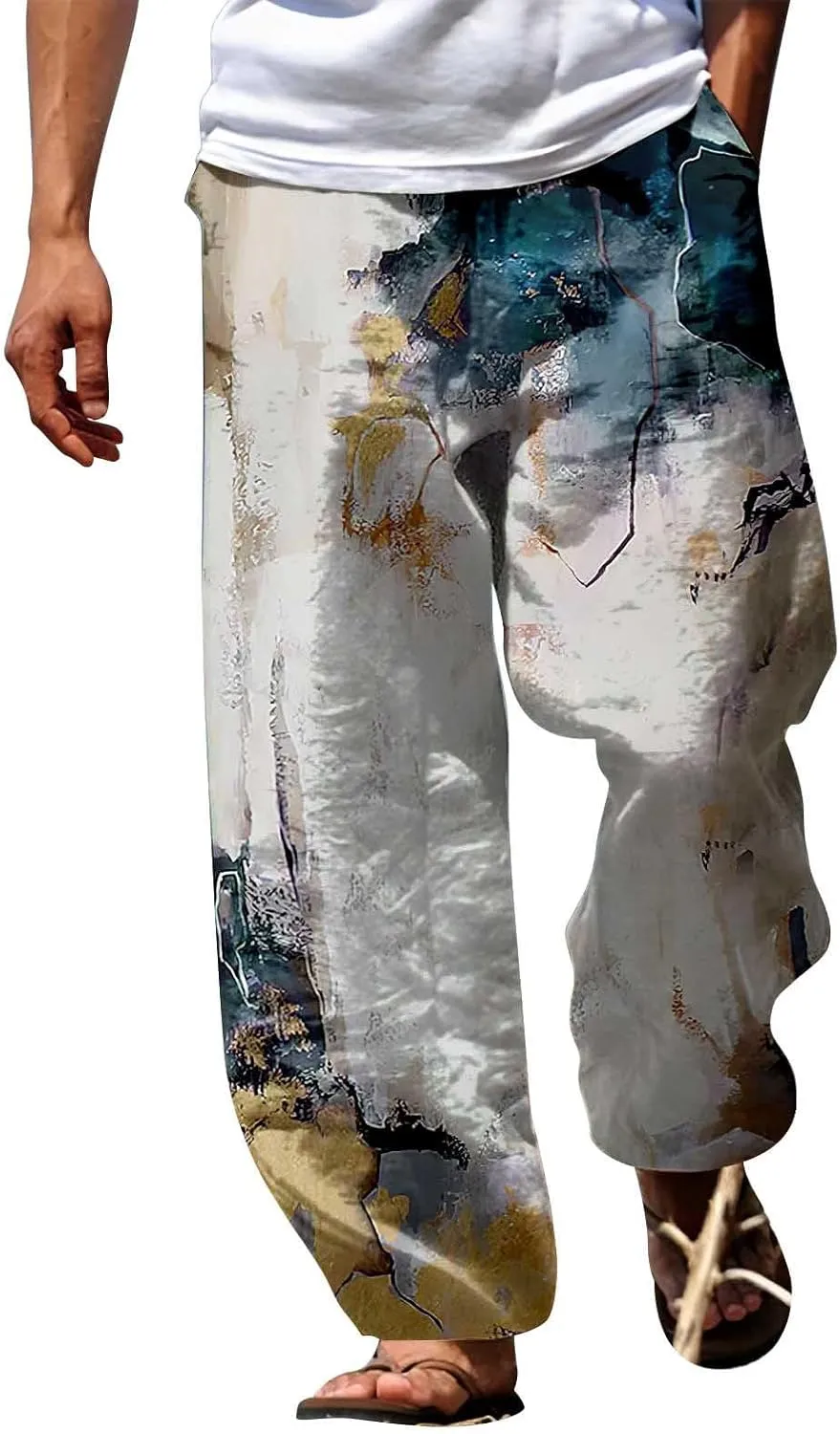 QWENTMTNTY Tan Dress Pants for Men Slim Fit Cargo Pants for Men 27 Inseam Mens Pants Men's Resort Wear Men's Summer Pants