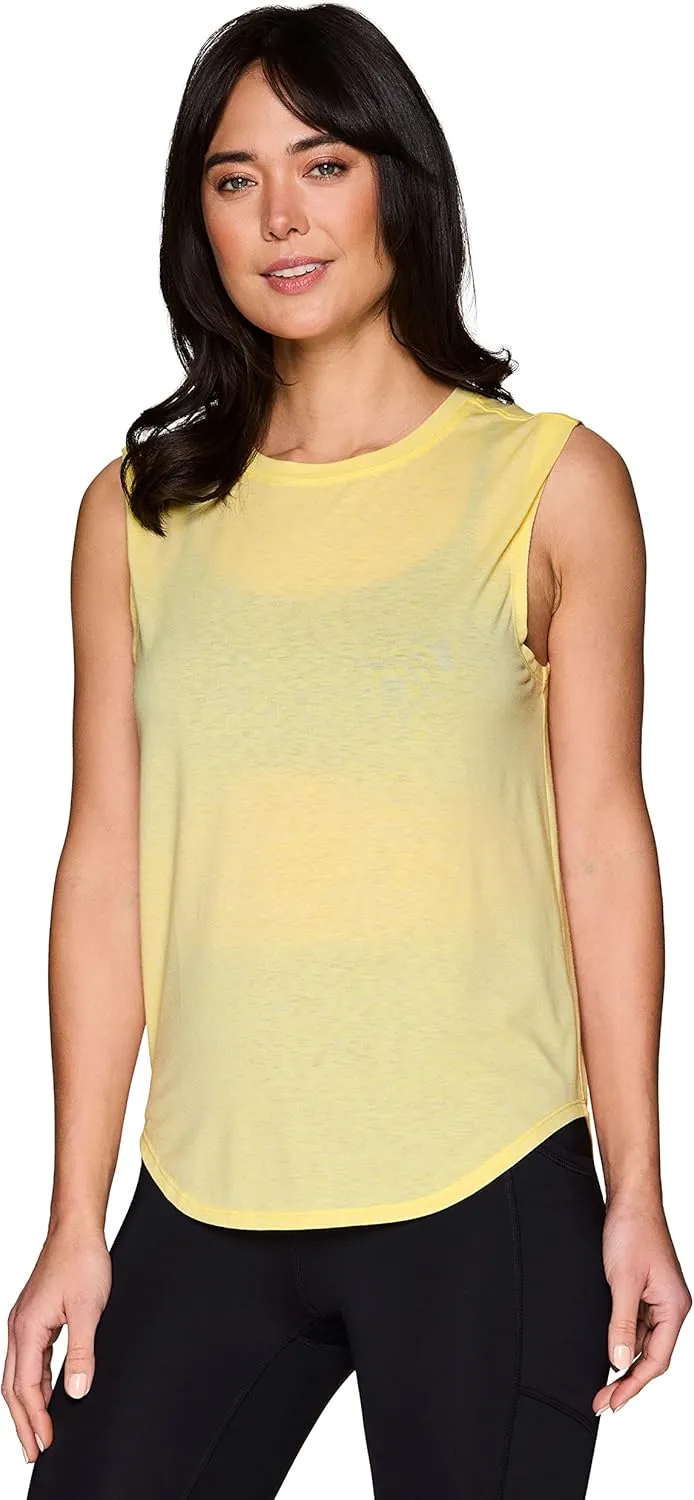 RBX Active Women's Fashion Basics Regular Length Super Soft Flowy Yoga Tank Top