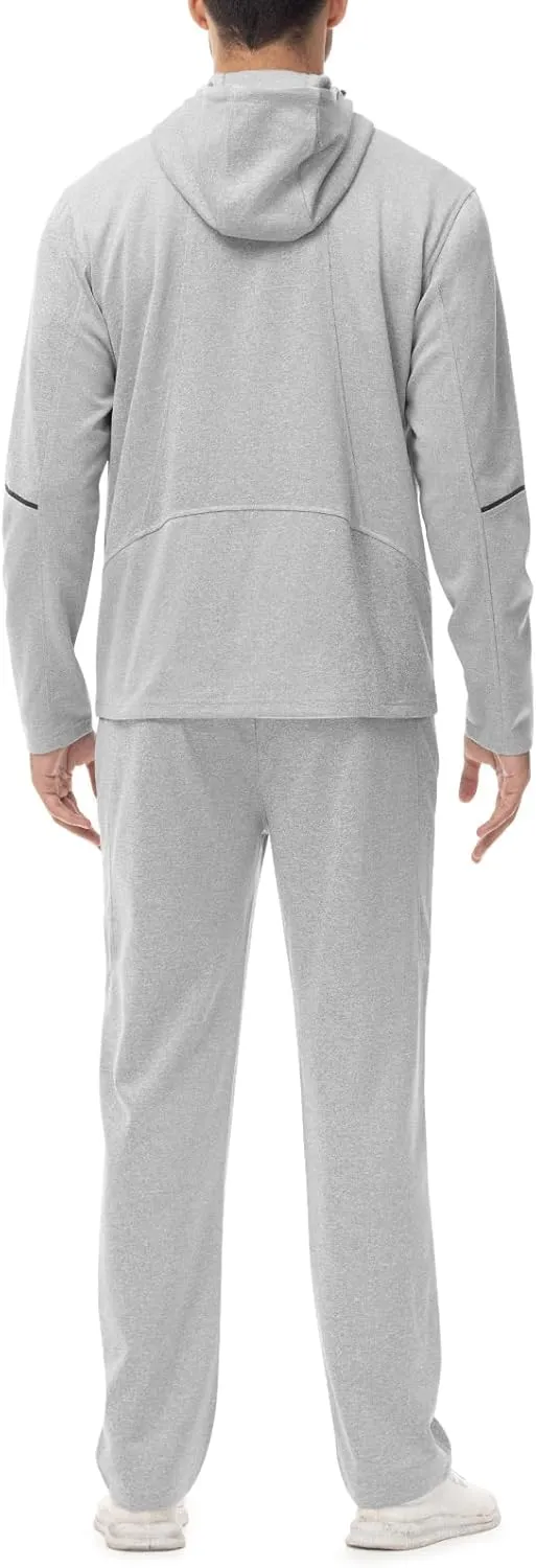 Rdruko Men's Track Suits 2 Piece Set Sweatsuits Jogging Workout Gym Warm Up Sportswear Suits with Hoodie