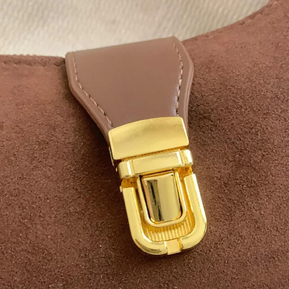 Retro Shoulder Bag for Women Leather Suede Underarm Purse Handbag Fall Winter Spring Travel Shopping Work Travel 2024