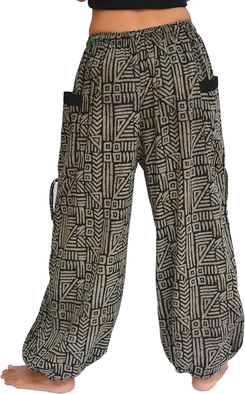 Sakoonee Yoga Lounge Pants Men Women Casual Baggy Trousers Adjustable Length 2 Pockets One Size, Elastic Waist