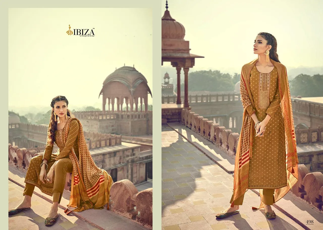 Sanskruti Silk Mills Presents Ibiza Patola Banarasi Designer Dress Material