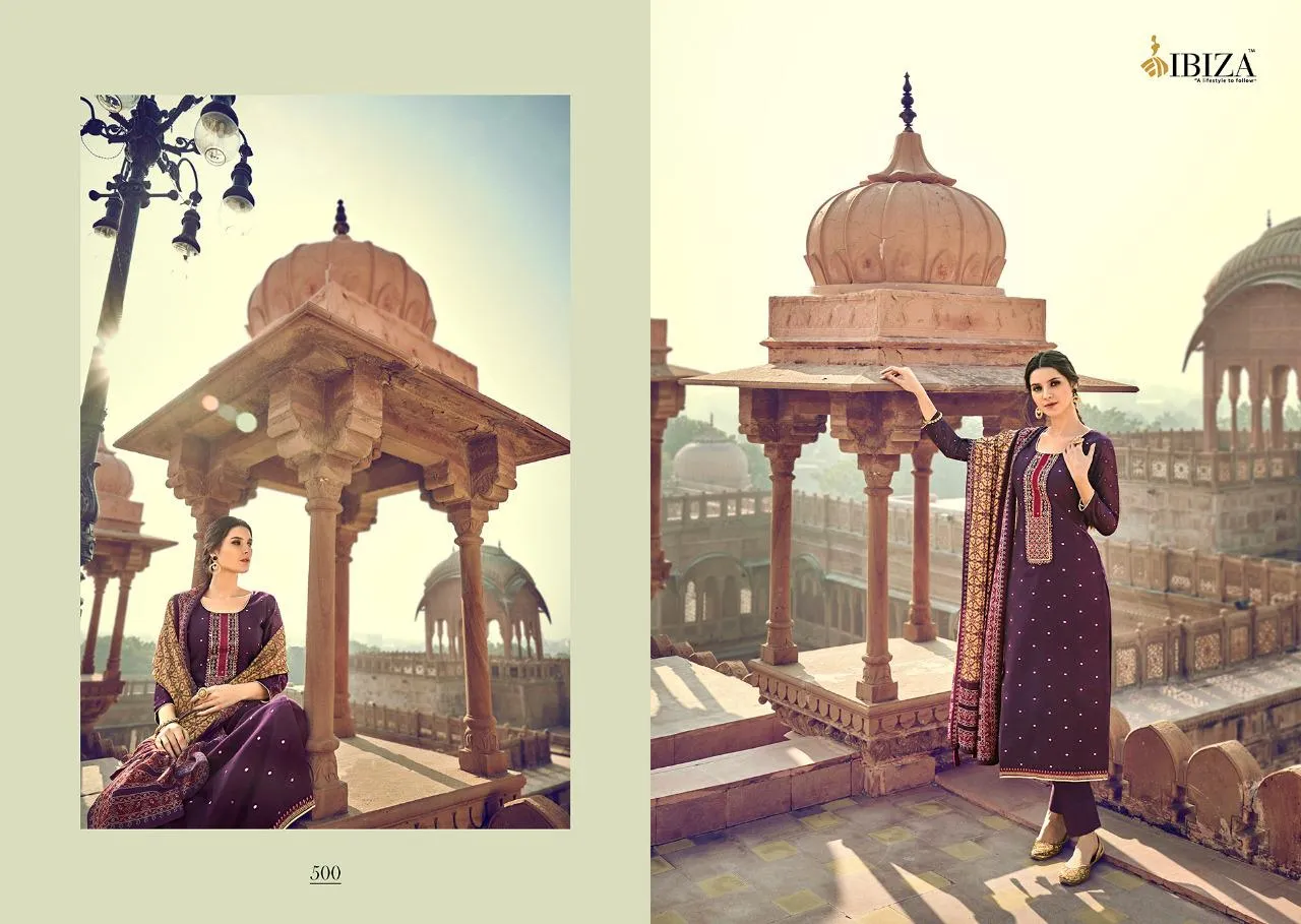 Sanskruti Silk Mills Presents Ibiza Patola Banarasi Designer Dress Material
