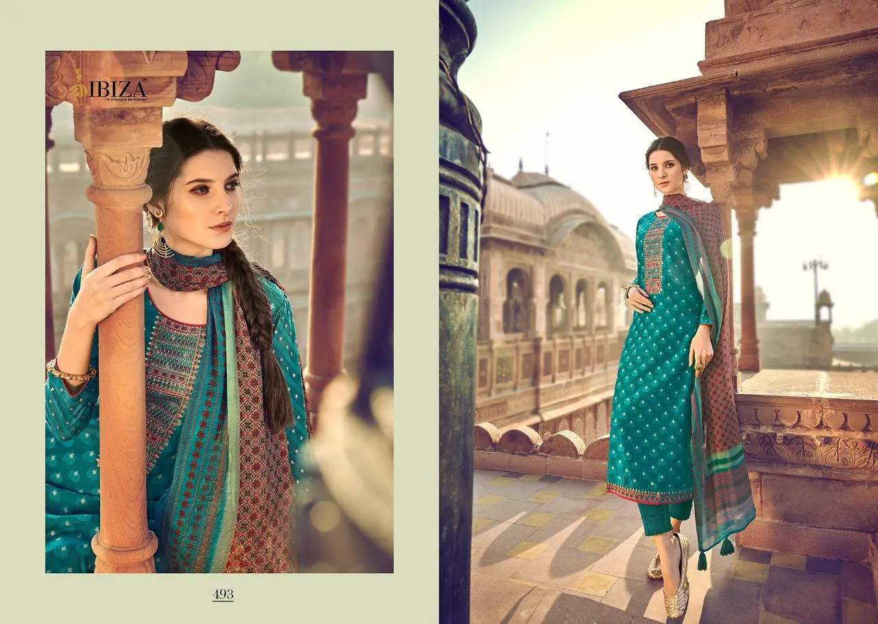 Sanskruti Silk Mills Presents Ibiza Patola Banarasi Designer Dress Material